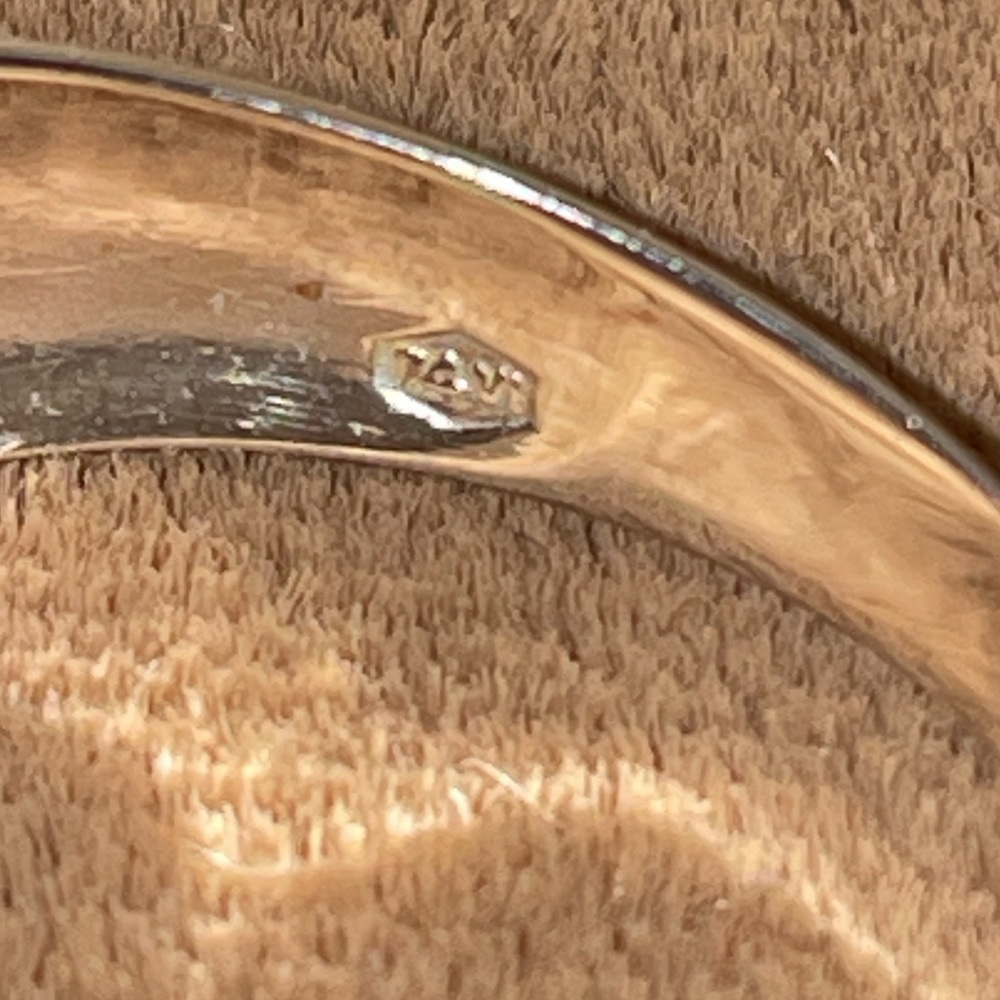 Solid 18K 750 Italy (not 14K) White Gold Red Gemstone Band Ring Vintage Antique - Picture 16 of 17